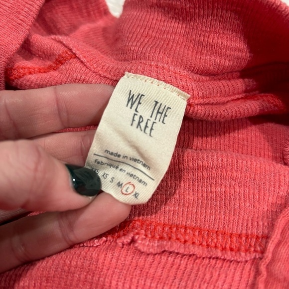 Free People Don't Forget Me Button-Detail Top Long Sleeve Woman’s Coral Large - Picture 6 of 10